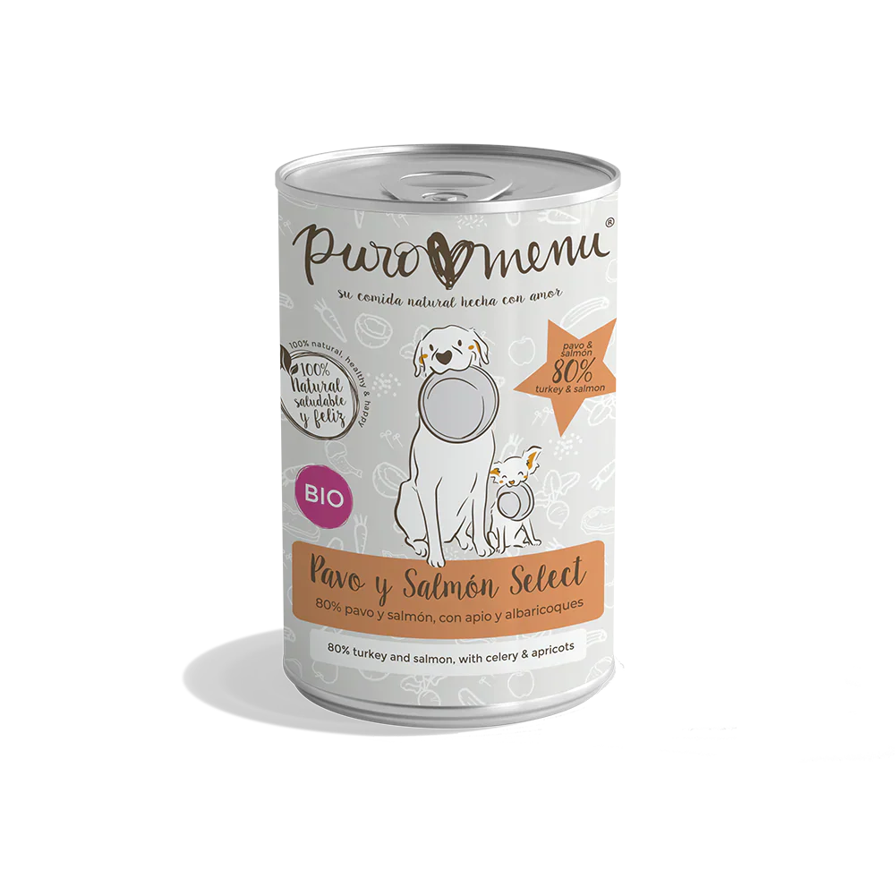 Puro Menú BIO Pavo y Salmón Select Lata Comida Húmeda para Perros