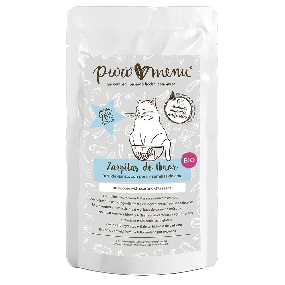 Puro Menú BIO Zarpitas de Amor Comida Húmeda de Ganso para Gatos