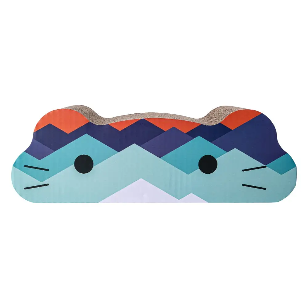 Rascador para Gatos Cartón Face Azul Catnip 45x24x15 cm