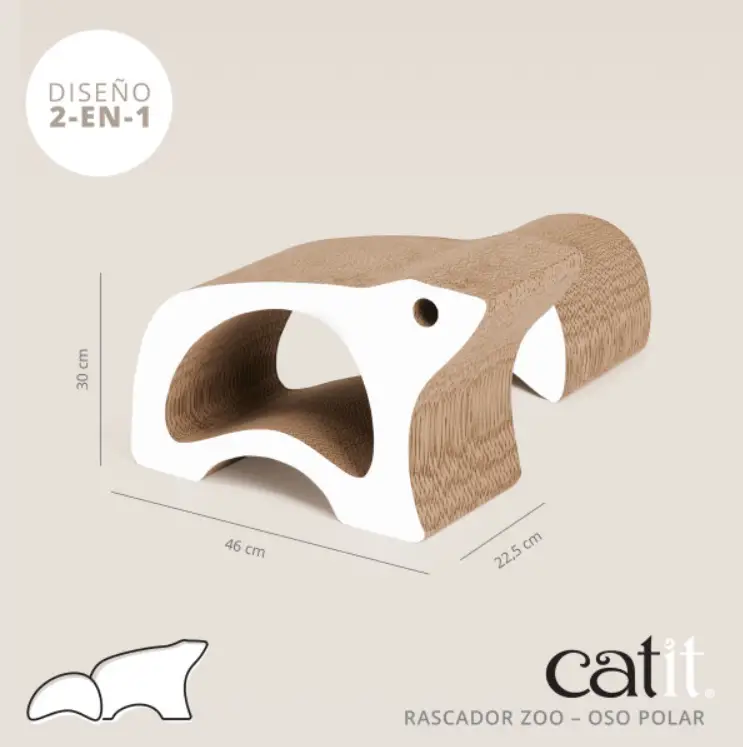Rascador Catit Zoo Oso Polar 2 En 1 30X22,5X46 cm - Image 2