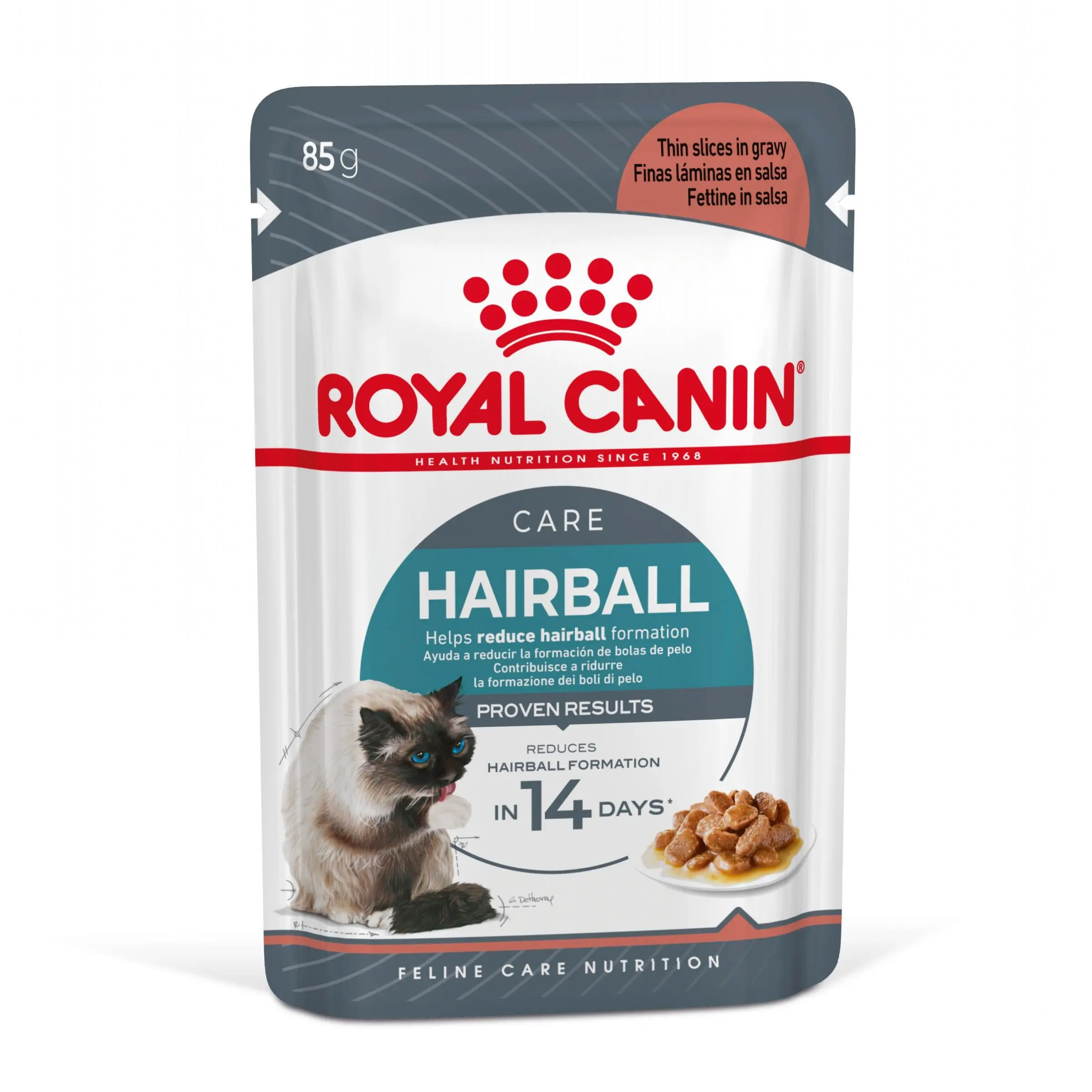 Royal Canin Hairball Care Finas Láminas en Salsa 85 g Húmedo para Gatos