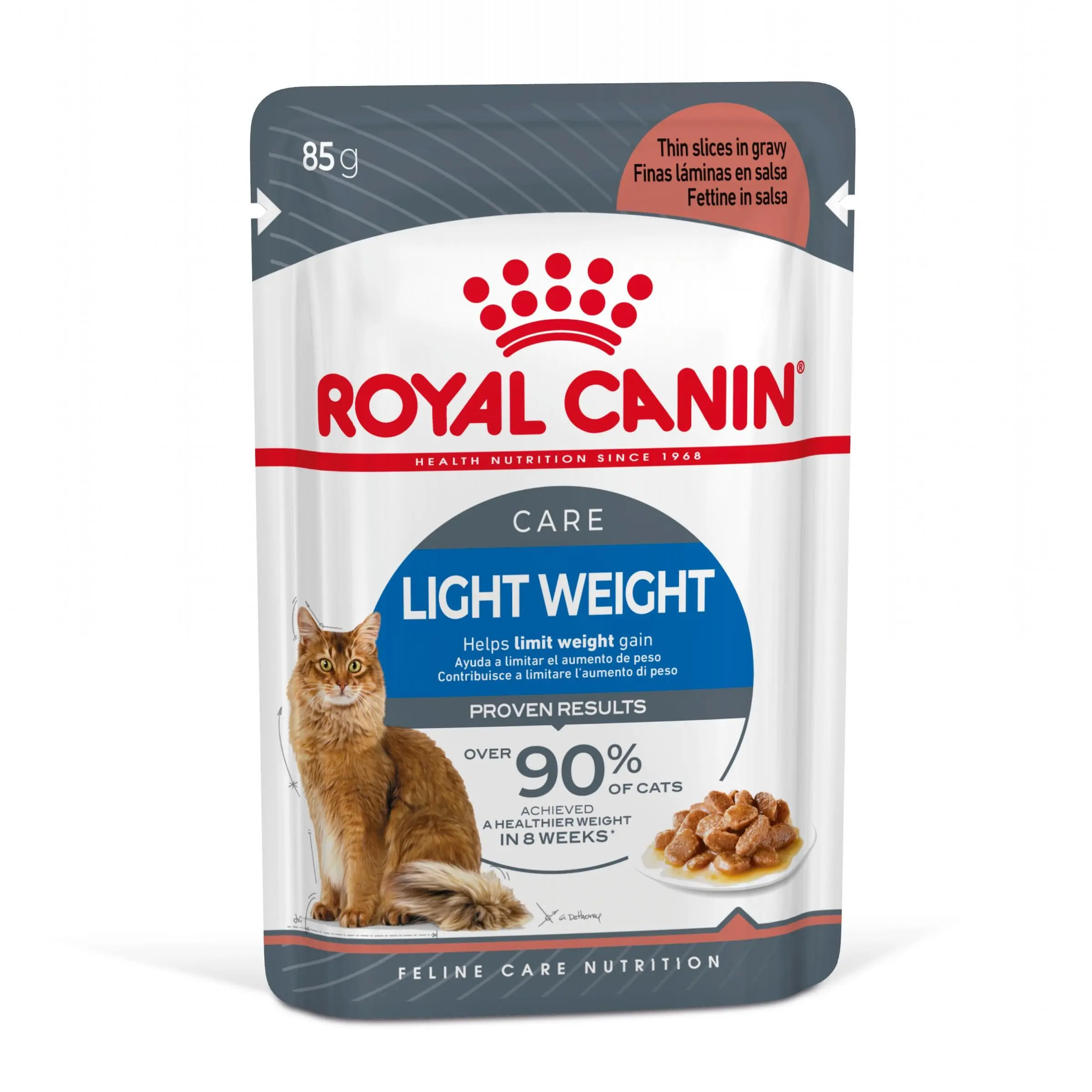 Royal Canin Light Weight Care Finas Láminas en Salsa 85 g Húmedo para Gatos