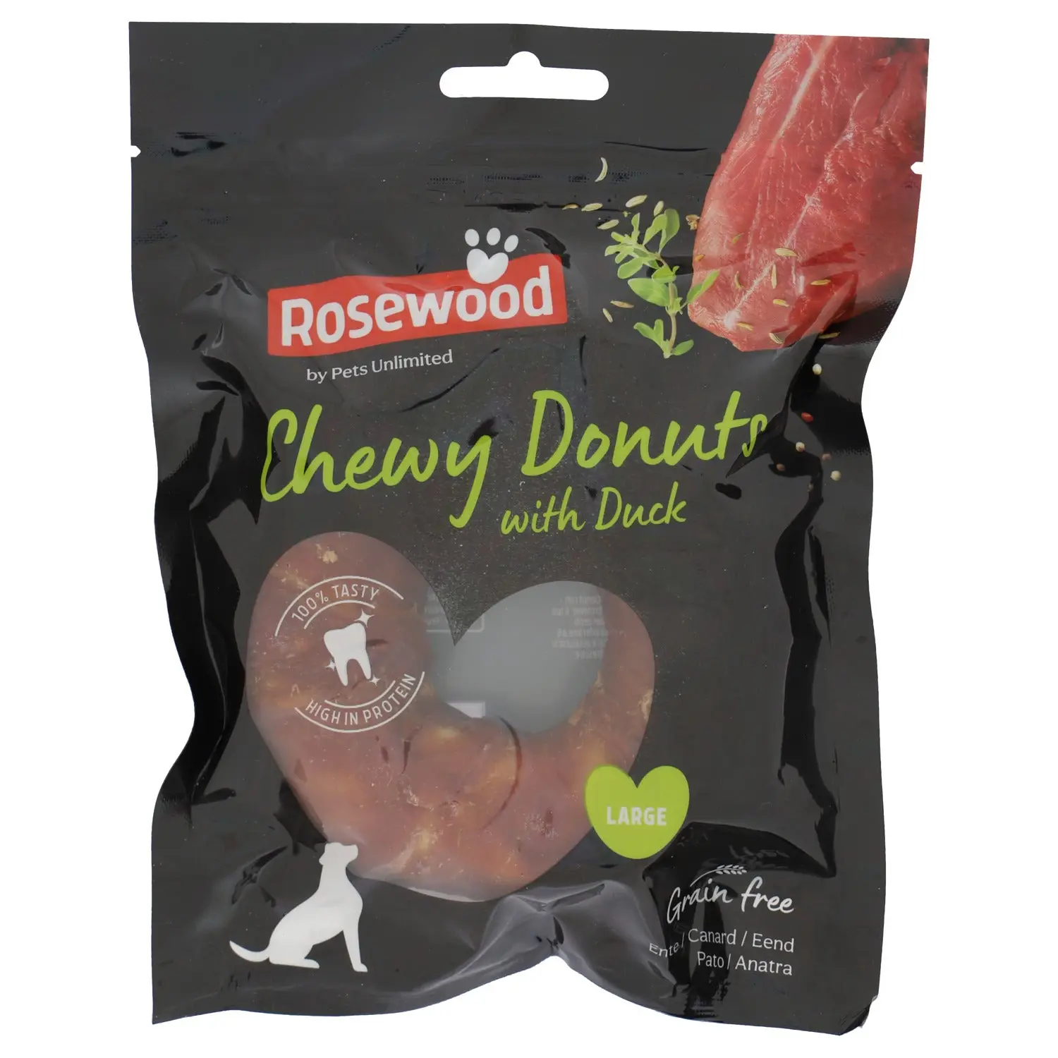 Snack Dog Rosewood Donuts Masticable con Pato 100 g Large