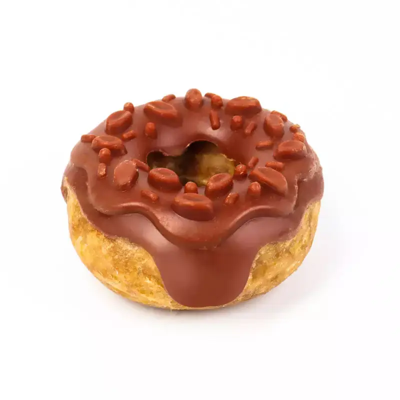 Snack Donut Pollo Glaseado de Fresa 7 cm