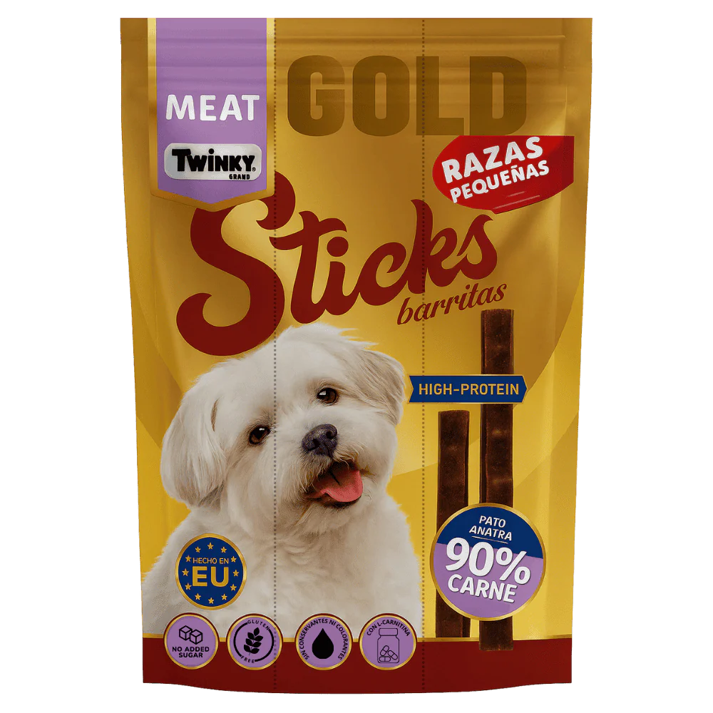Twinky Sticks Barritas de Pato 3x12 g Snack Alto en Proteina para Perros