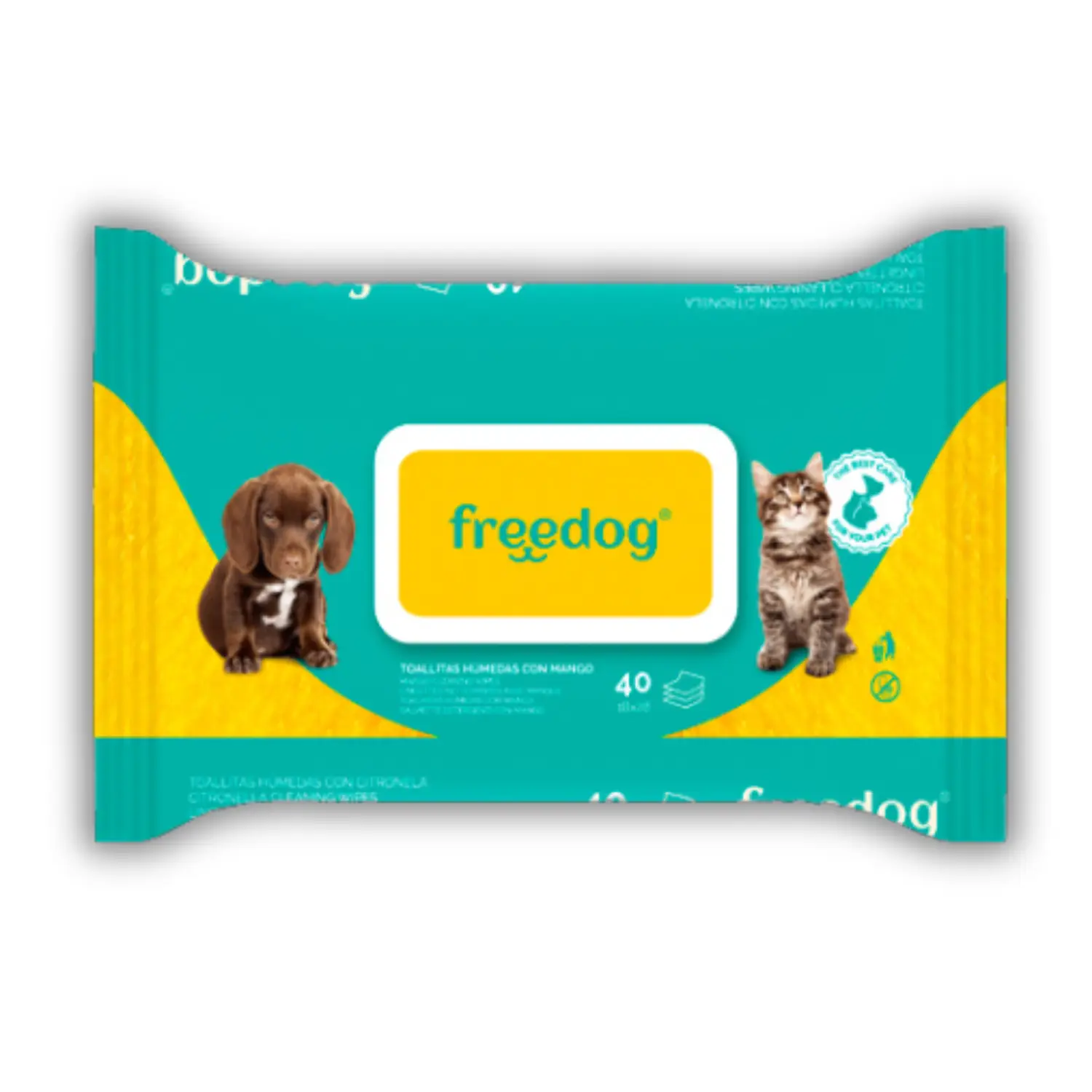 Toallitas Húmedas Mango Freedog 40Udes 28X18 cm