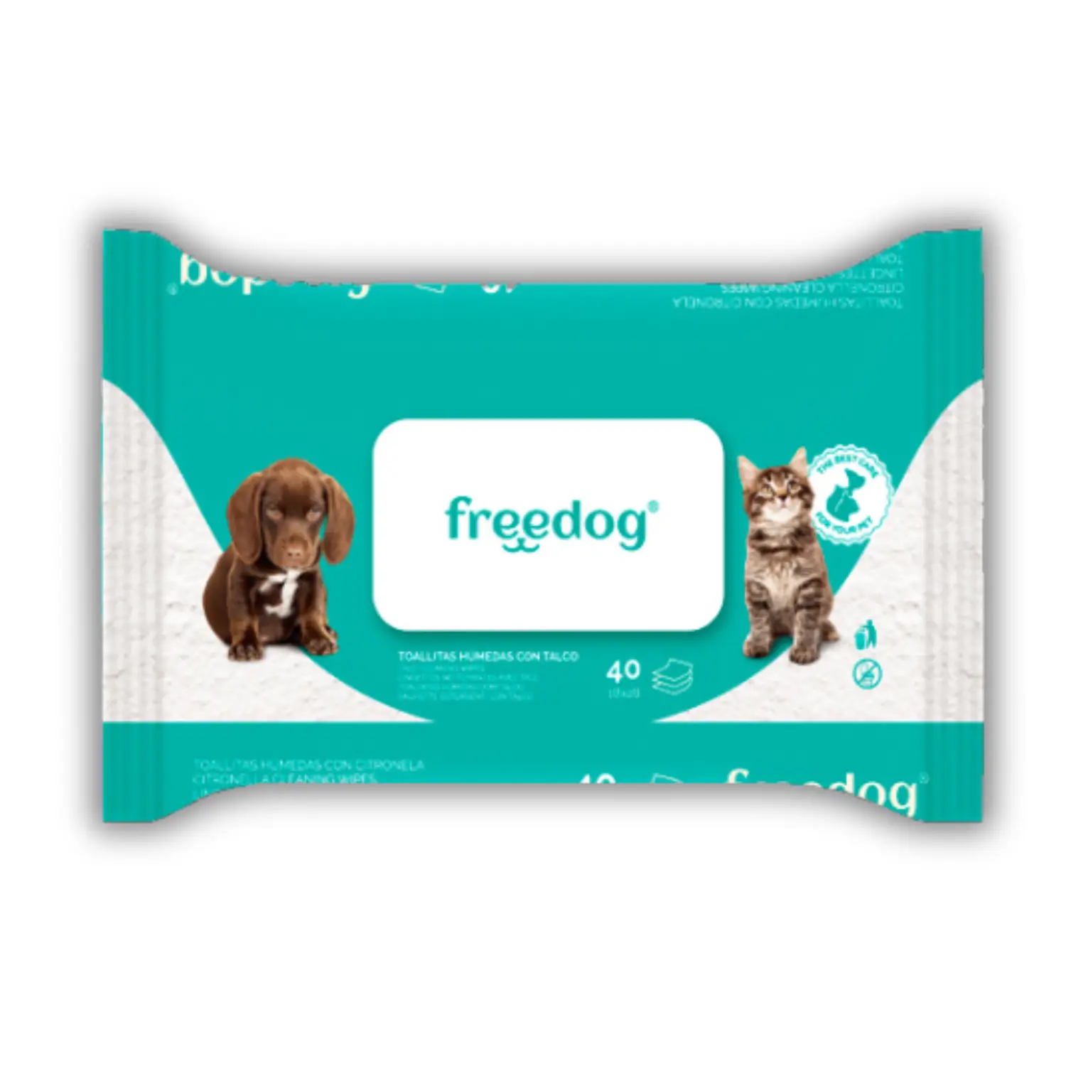 Toallitas Húmedas Talco Freedog 40Udes 28X18 cm