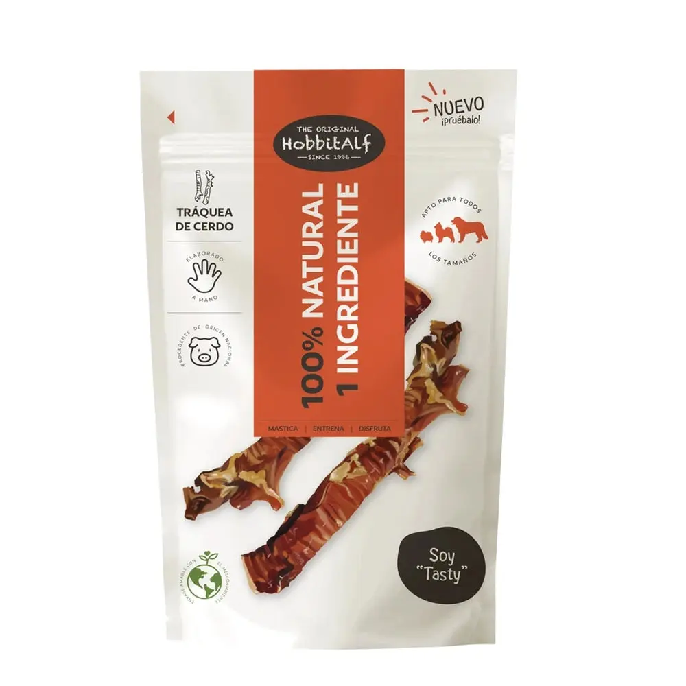 Hobbitalf Tráquea de Cerdo 100 g - Snack Natural para Perros