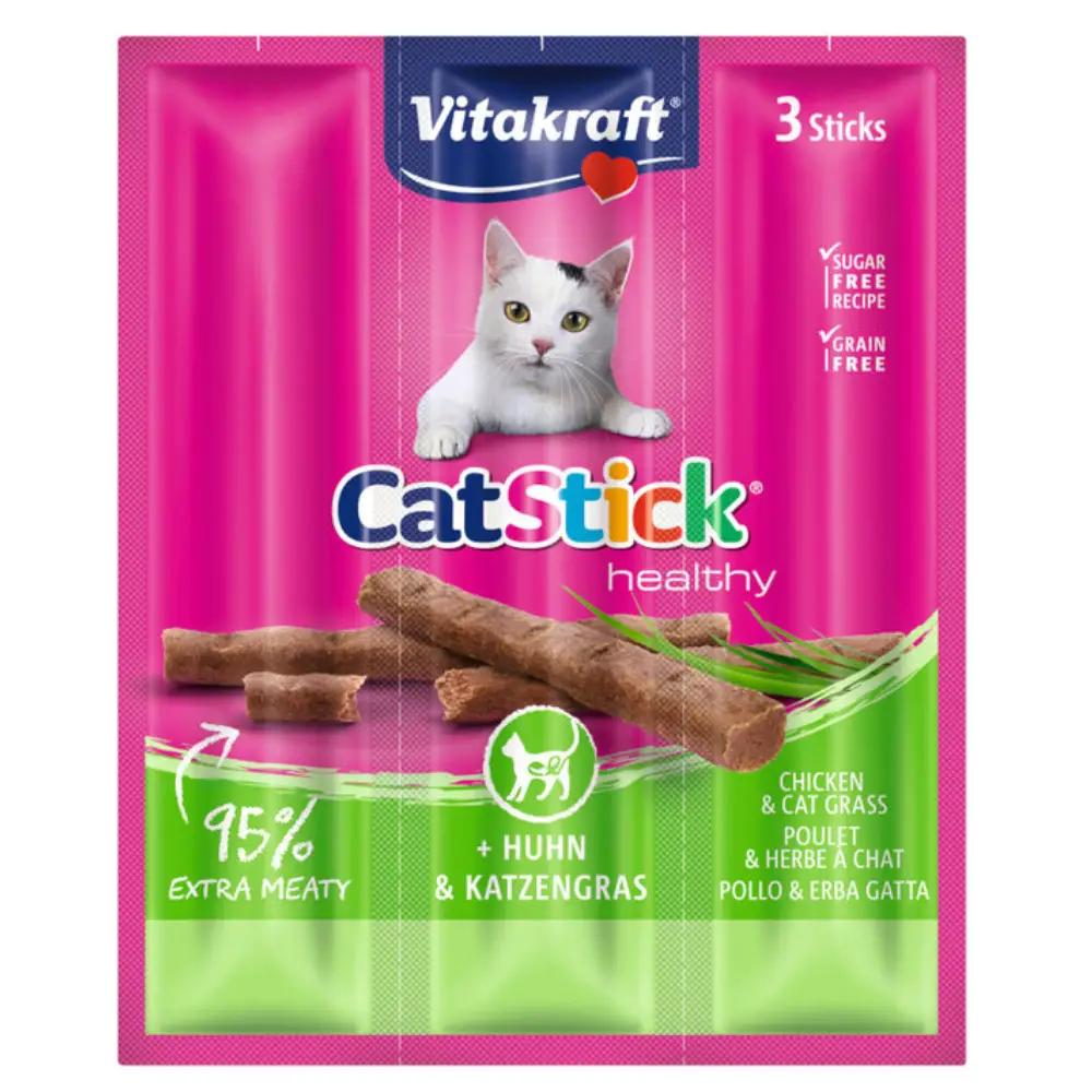 Vitakraft Cat Stick Mini Pollo y Hierba Gatera