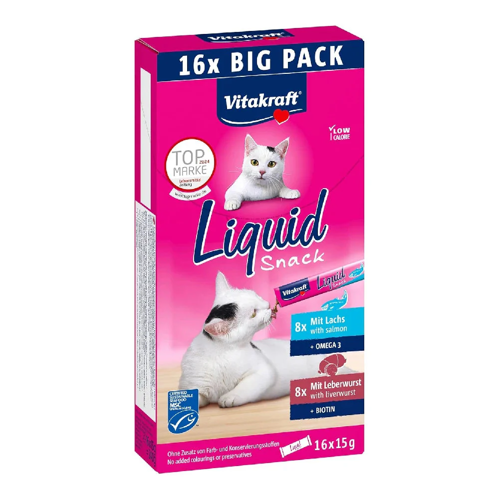 Vitakraft Liquid Snack para Gatos Multipack 16x15 g