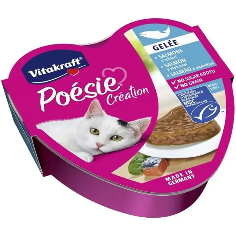 Vitakraft Cat Poesie Gelatina 85 g Salmón y Espinacas