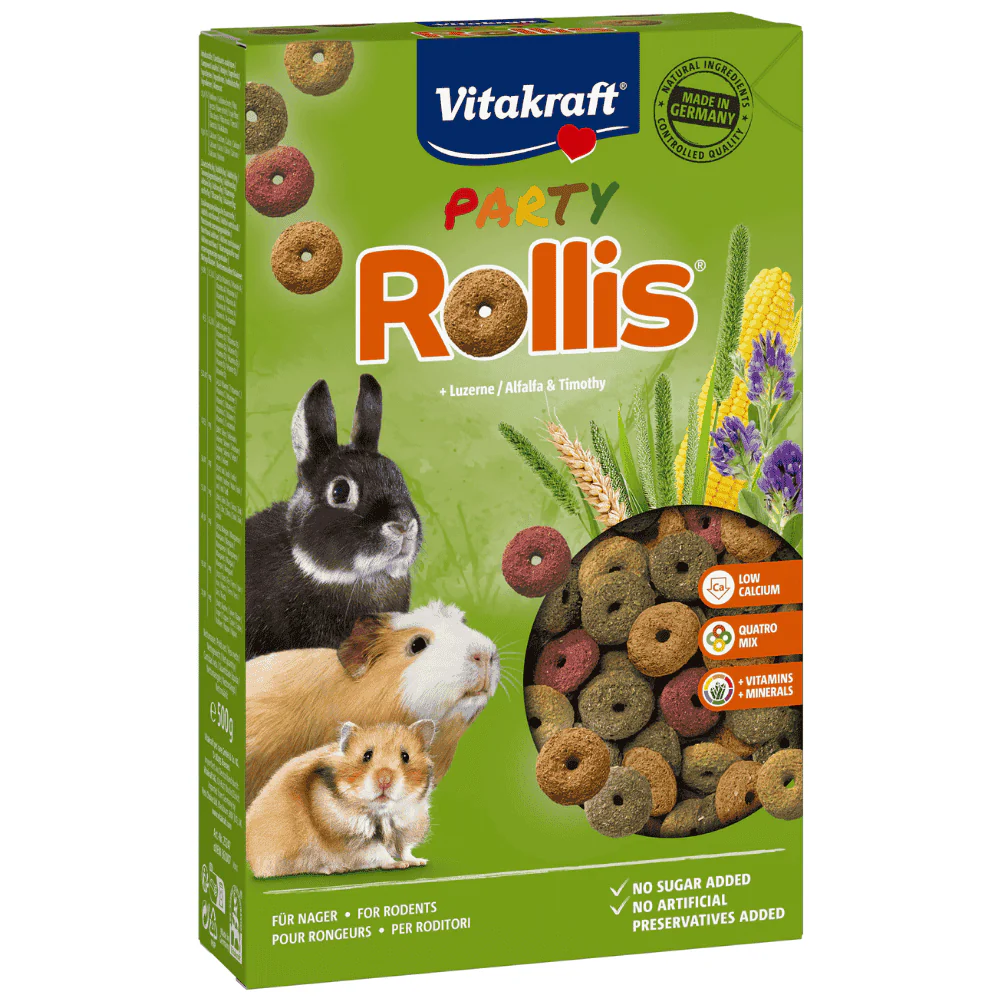 Vitakraft Rollis Party 500 g Snack para Roedores de Cereales y Verduras