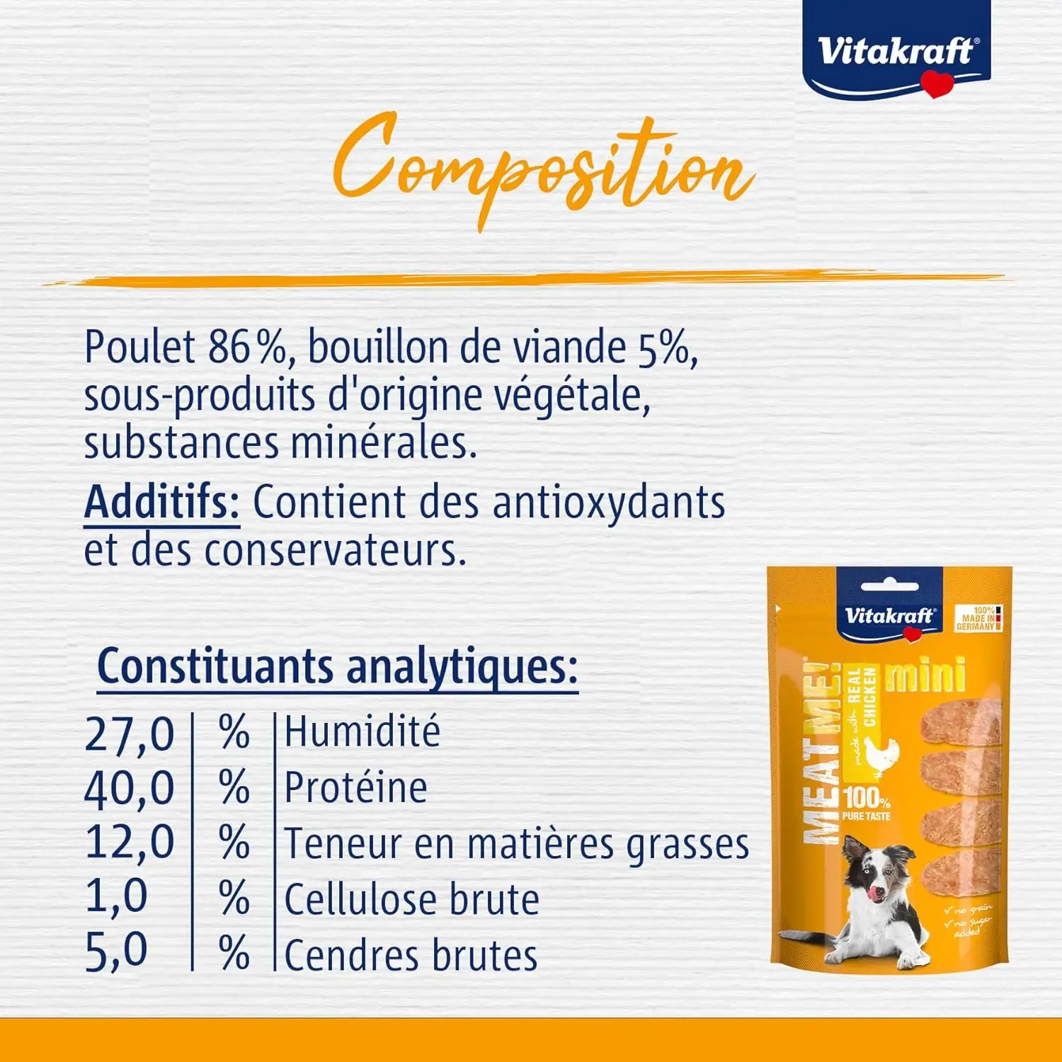 Vitakraft Snack MEAT ME Pollo Mini 60 g - Image 3