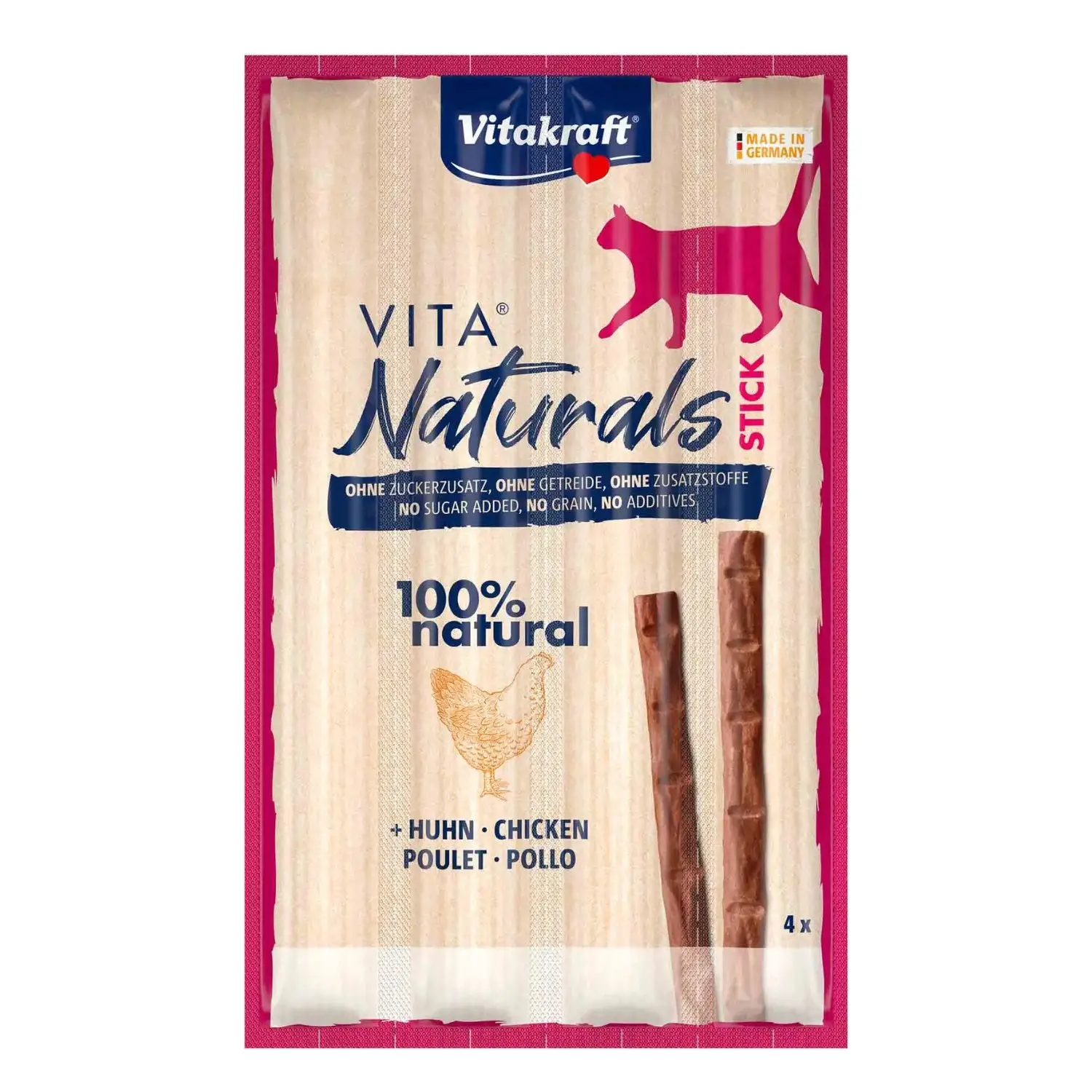 Vitakraft Vita Naturals Cat Stick Pack 4x5 g Sin Cereales - Image 2