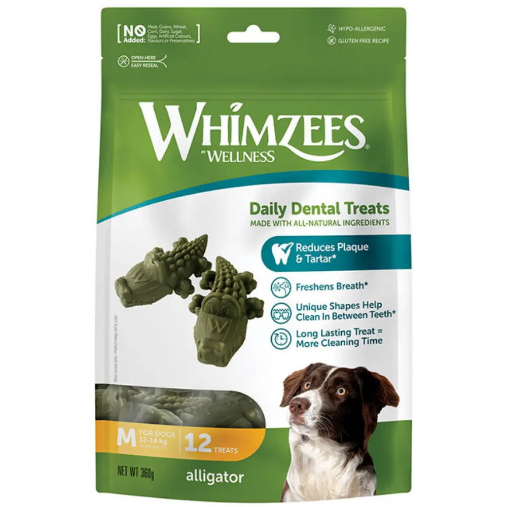 Whimzees Cocodrilo Mix Bolsa 360 g Snack Dental para Perros - Image 4