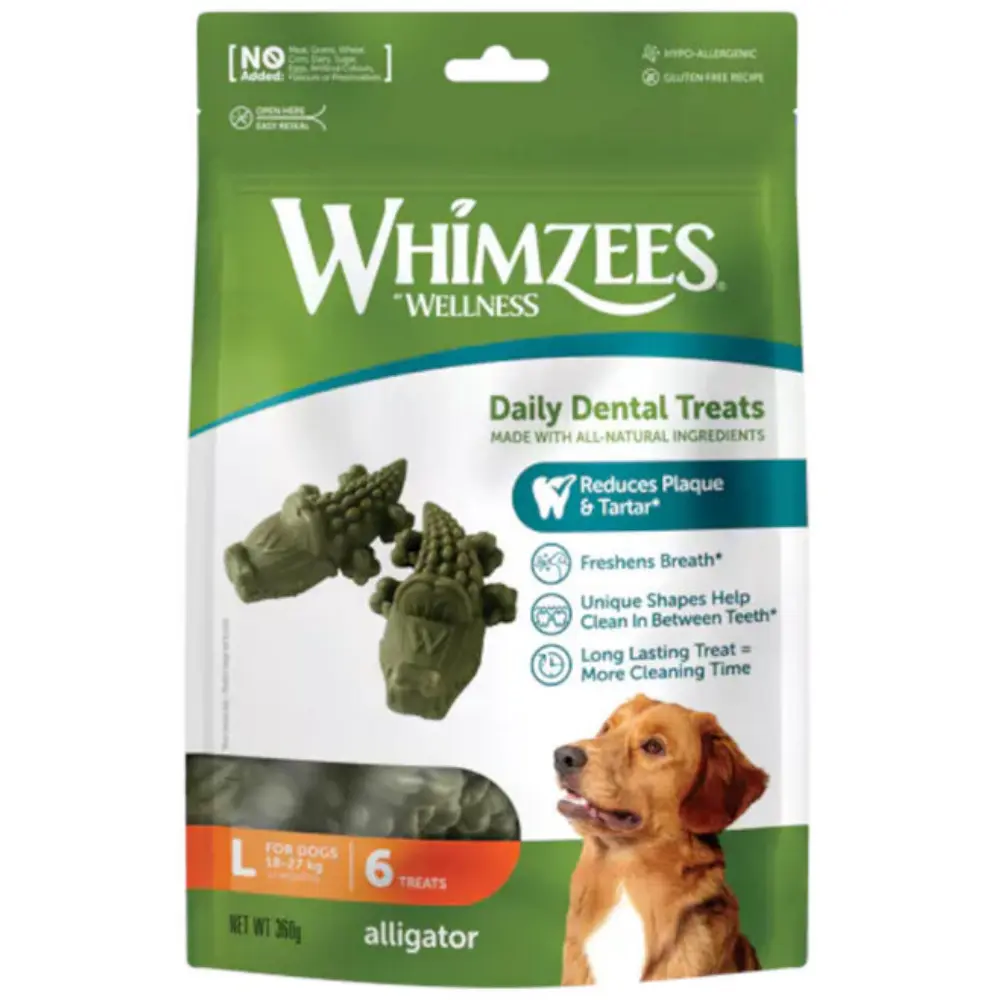 Whimzees Cocodrilo Mix Bolsa 360 g Snack Dental para Perros - Image 5