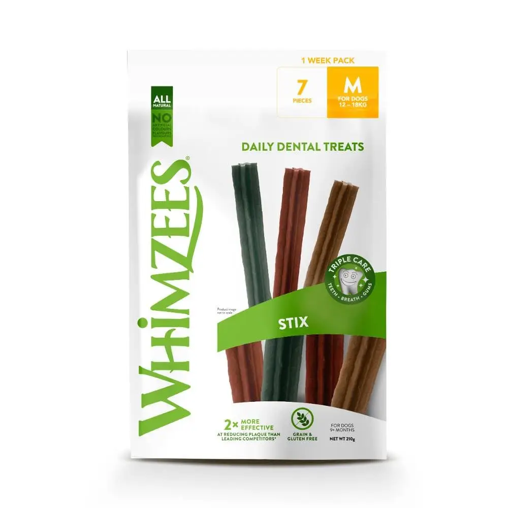Whimzees Hueso Estrella M Bolsa 7Pzas 210 g