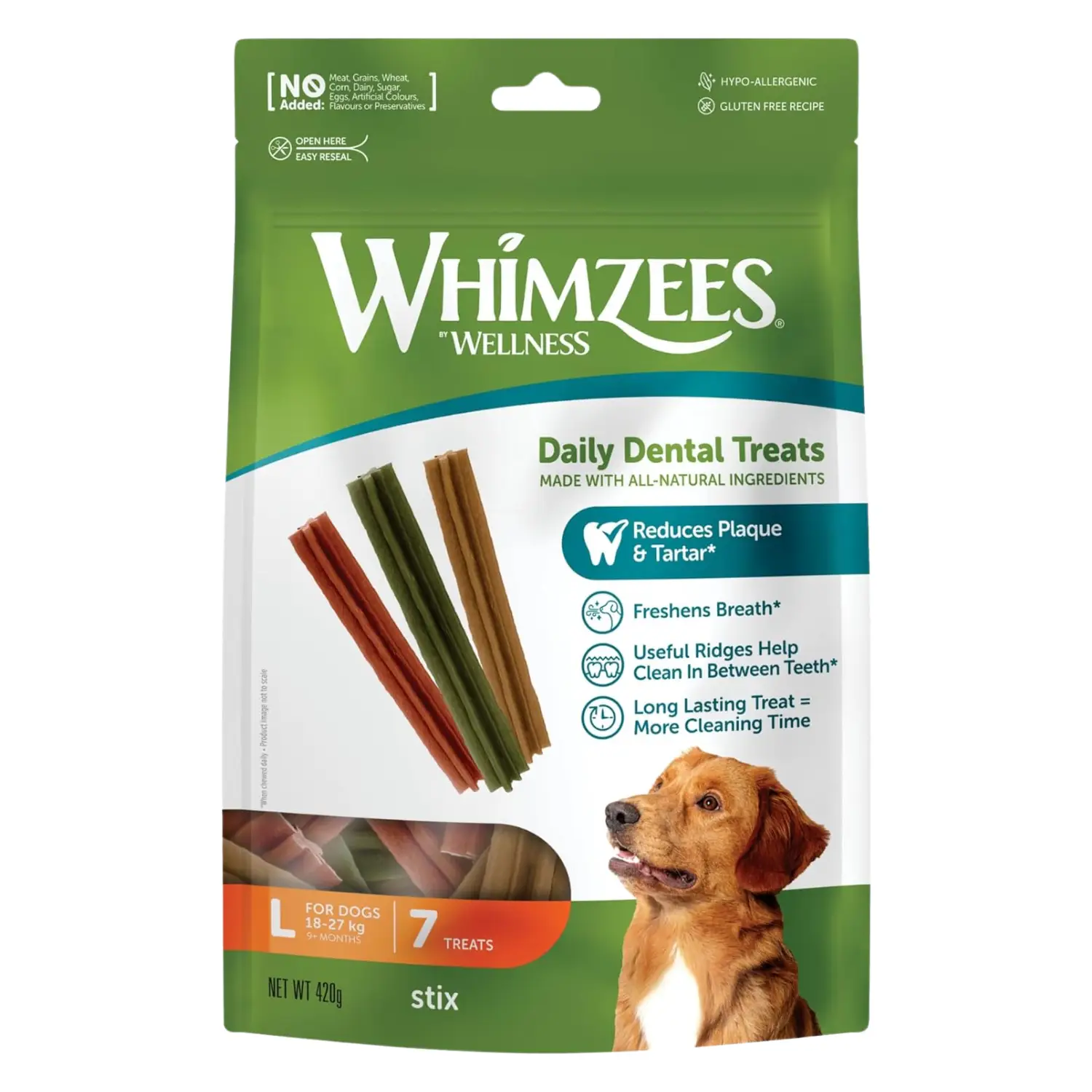 Whimzees Hueso Estrella Snack Dental para Perros Bolsa 420 g - Image 3