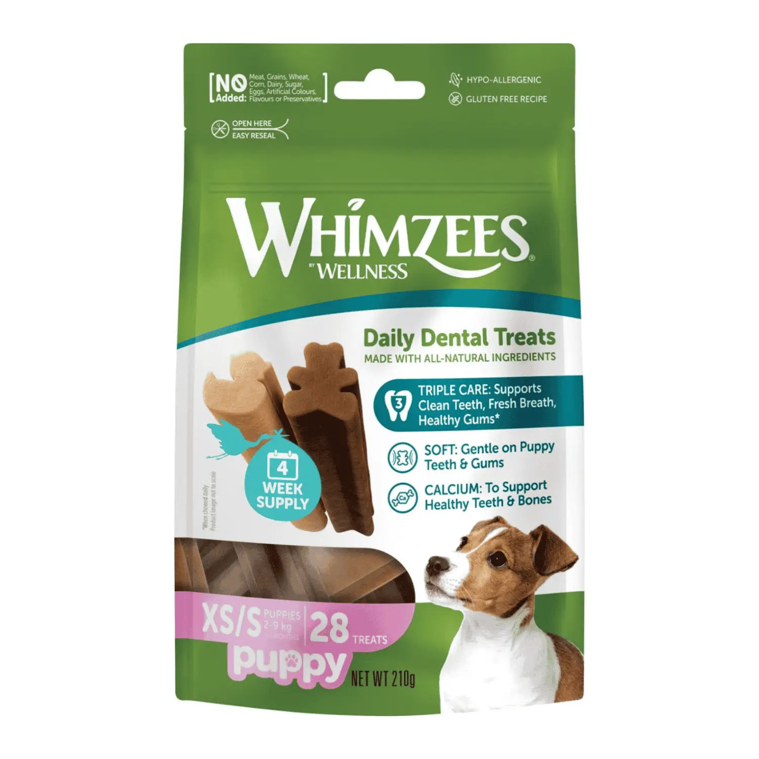 Whimzees Snacks Dentales para Cachorros Puppy Raza Pequeña - 28 unidades