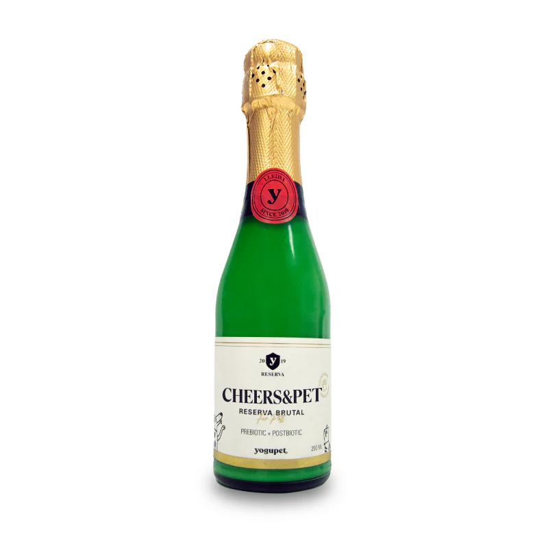 Yogupet Champán de Kéfir Cheers&Pet 200 ml con Postbióticos y Prebióticos para Perros y Gatos