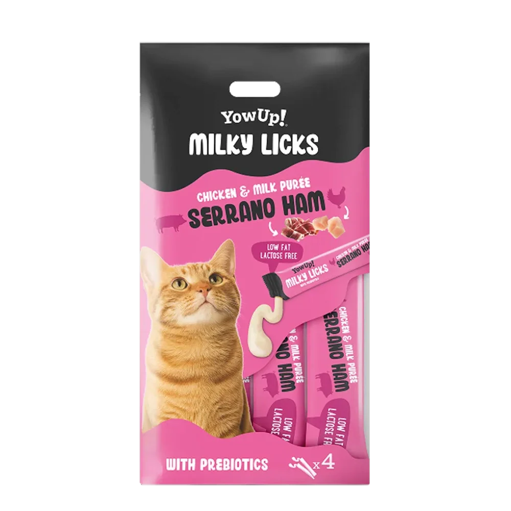 YowUp Milky Licks Jamón Serrano Snack Líquido para Gatos